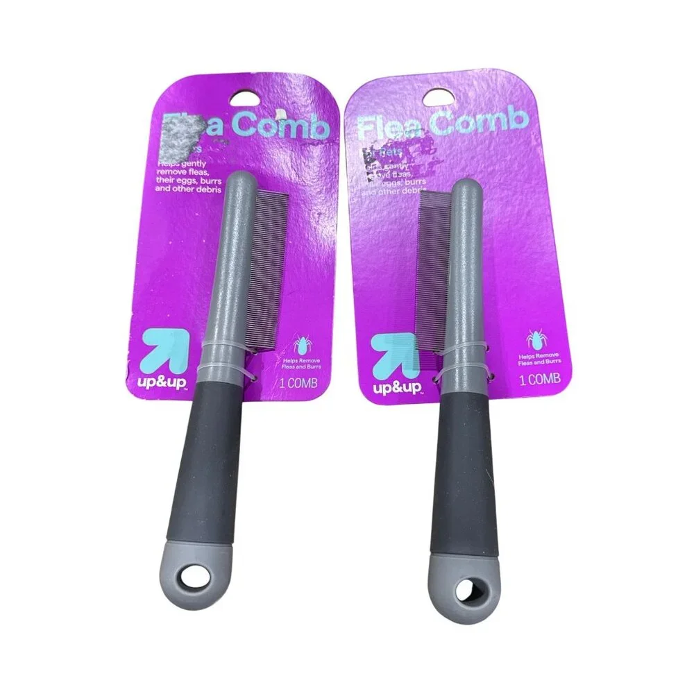 Up & Up Flea Comb For Pets Removes Fleas & Burrs Gray Handle Pack Of 2